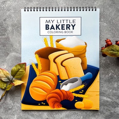 For all the bakers and foodies! A coloring book filled with bread, desserts and beverages, inspired by my food blog Olga in the Kitchen. The perfect quality time activity for you and your kids. This book features 20 unique, line art drawings, spiral-bound for easy coloring of each page, and is single-sided to prevent bleeding onto the next page when coloring with markers.