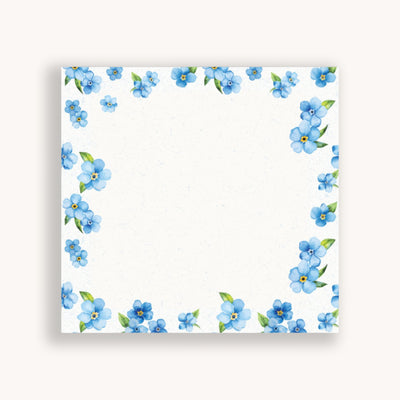 Write your daily notes on the colorful Forget-Me-Not floral sheets. These little notepads pair well with our Simpliday Paper notebooks and other stationery products.