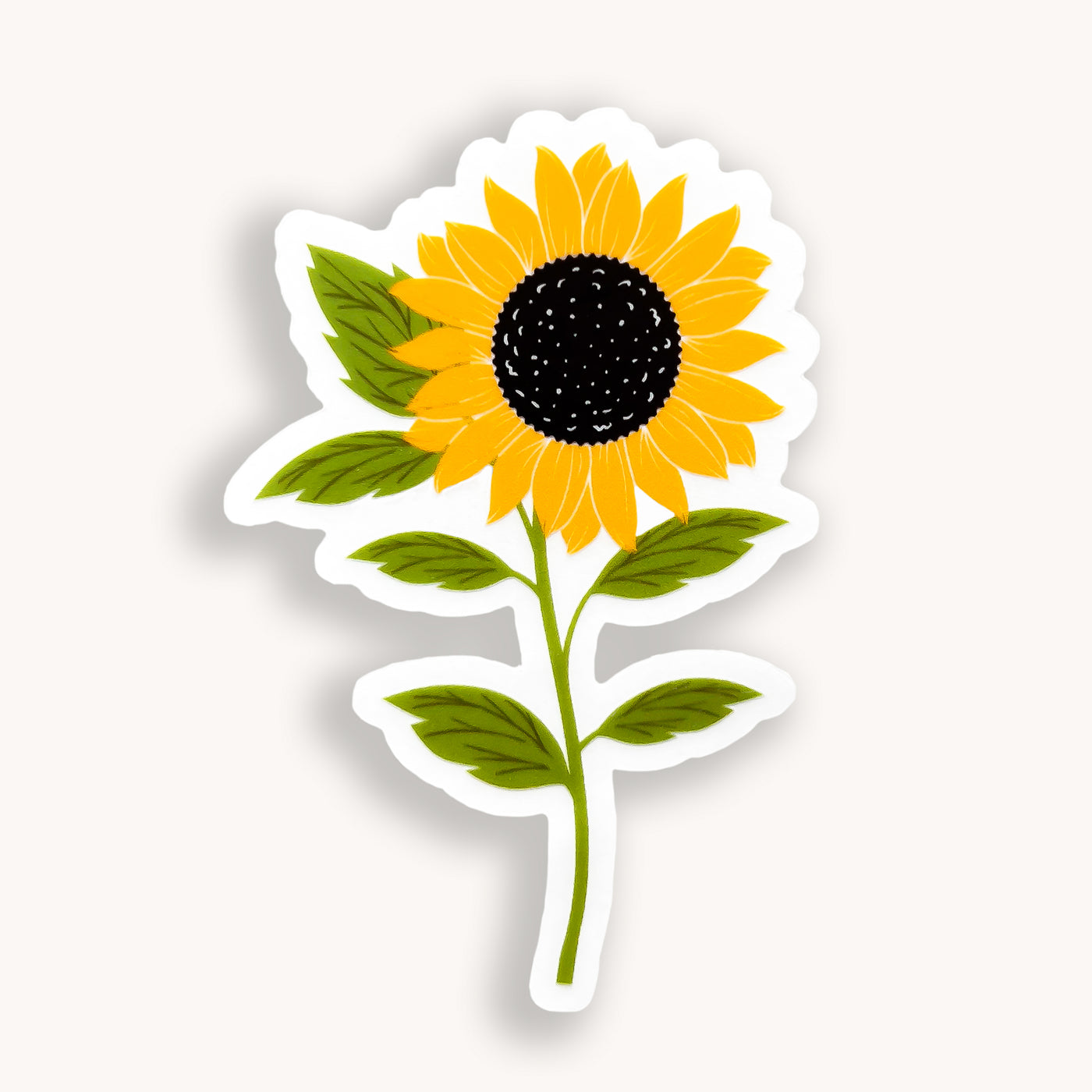 Sunflower clear vinyl stickers waterproof by Simpliday Paper, Olga Nagorna.