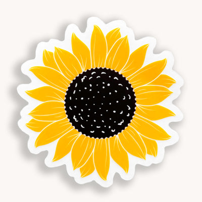 Sunflower clear vinyl stickers waterproof by Simpliday Paper, Olga Nagorna.