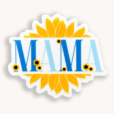 Sunflower mama clear vinyl stickers waterproof by Simpliday Paper, Olga Nagorna.